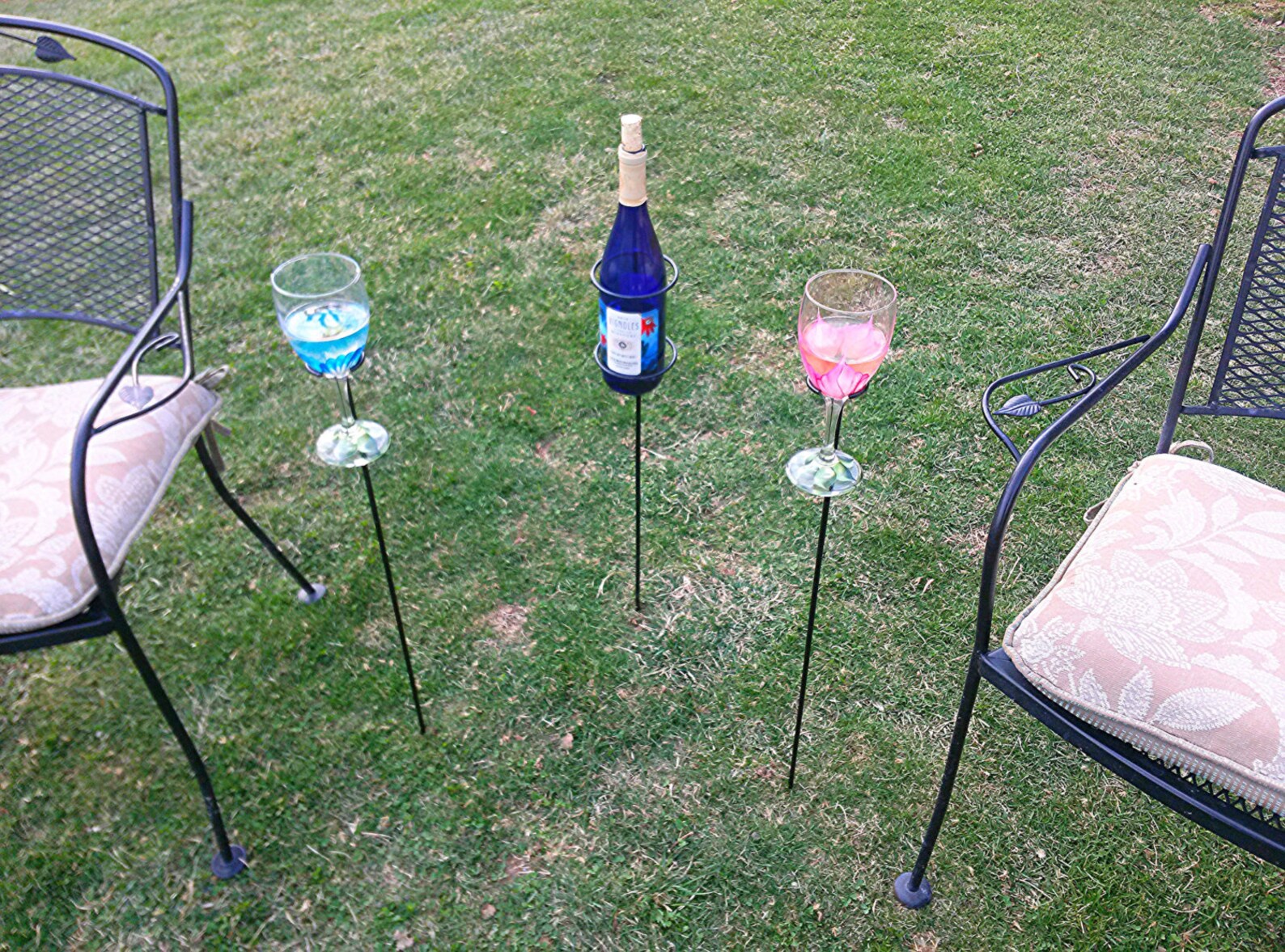 1 Outdoor Wine Glass Holder Blacksmith Madeornamentalwine Etsy