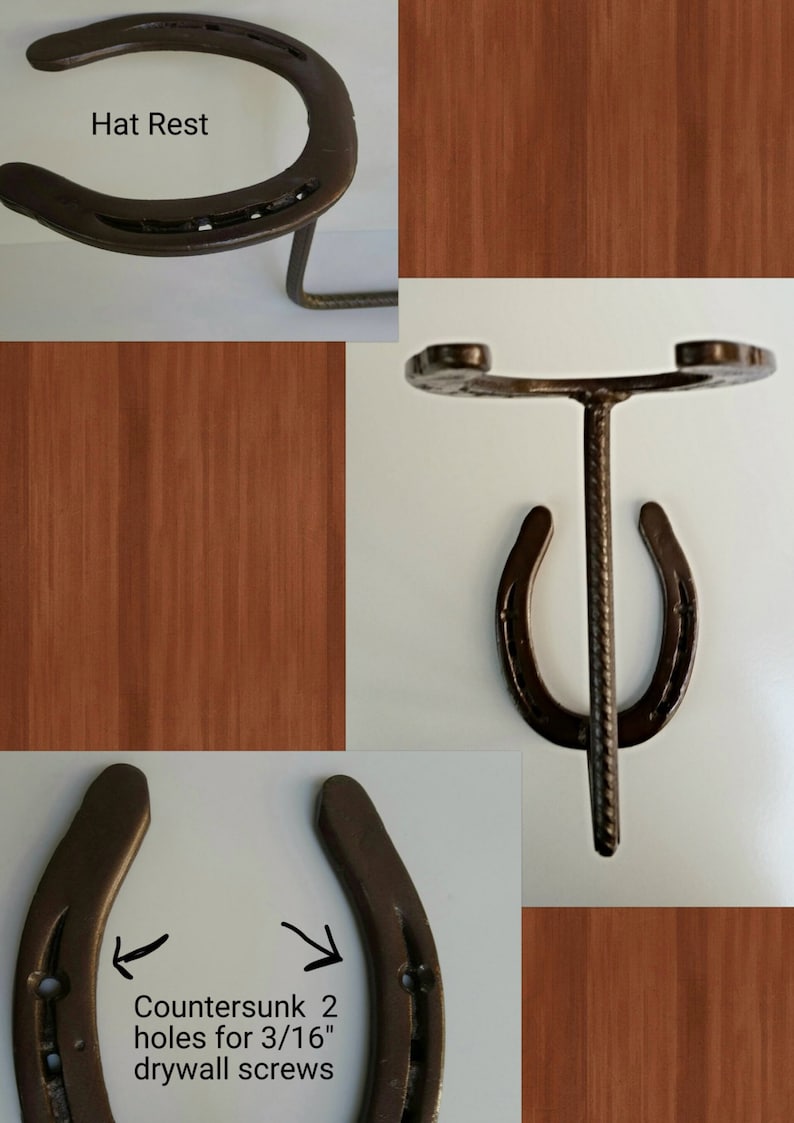 Horseshoe Cowboy Hat Rack Blacksmith Made Real Horseshoes Etsy