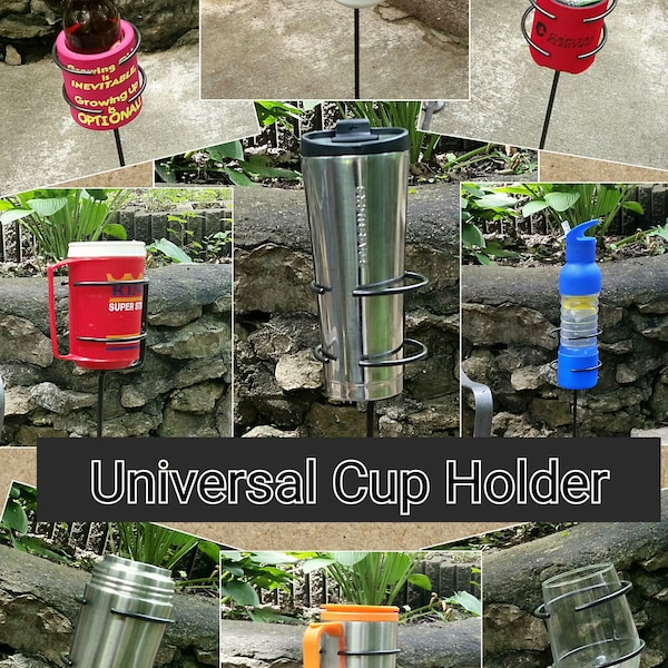 Std 27" tall Universal Cup Holder Set**You pick Qty w/Discounts*** Outdoor Cup Holders-Blacksmith Made**Free Shipping**