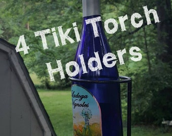 4 Wine Bottle Tiki Torch, Blacksmith made, Holder only**Free Shipping**