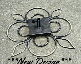 DELUXE PATIO BASE for Outdoor Wineglass or Wine Bottle Holder-Blacksmith Made-Ornamental-Wine glass rack-Wine accessories**Free Shipping**