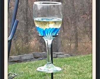 1 Outdoor Wine Glass Holder Blacksmith Made-Ornamental-Wine glass rack-Wine accessories**Free Shipping**