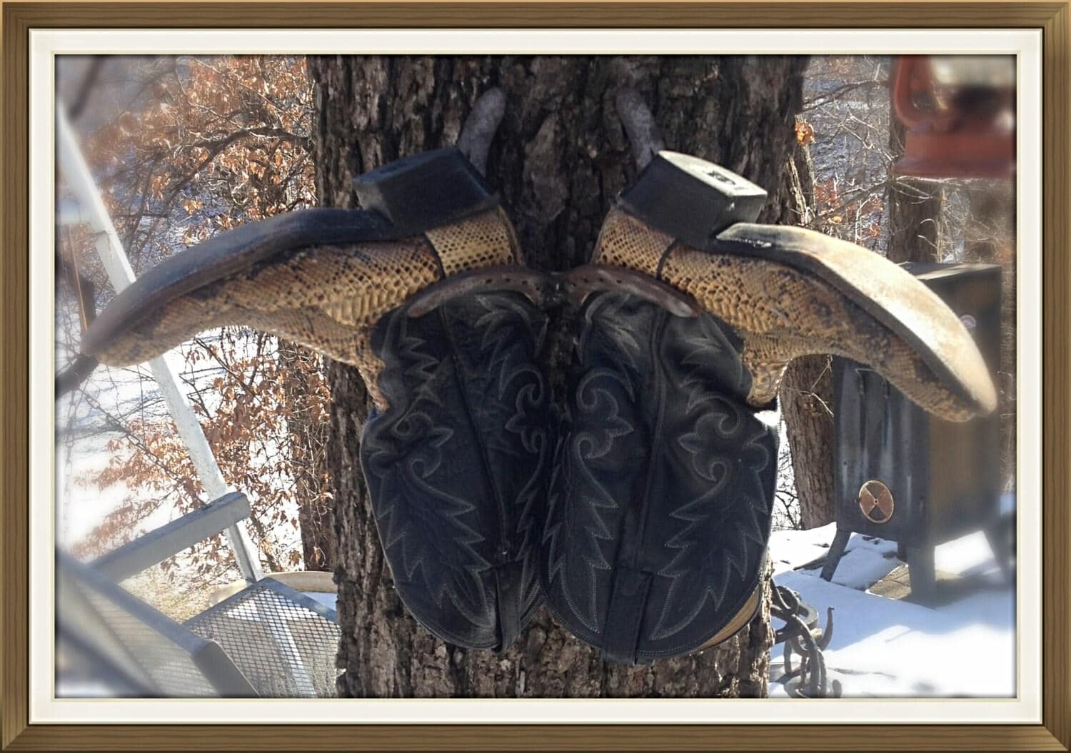 Horseshoe Cowboy Boot Rack, Blacksmith Made, Real Horseshoes, Worn by Horses**Free Shipping**