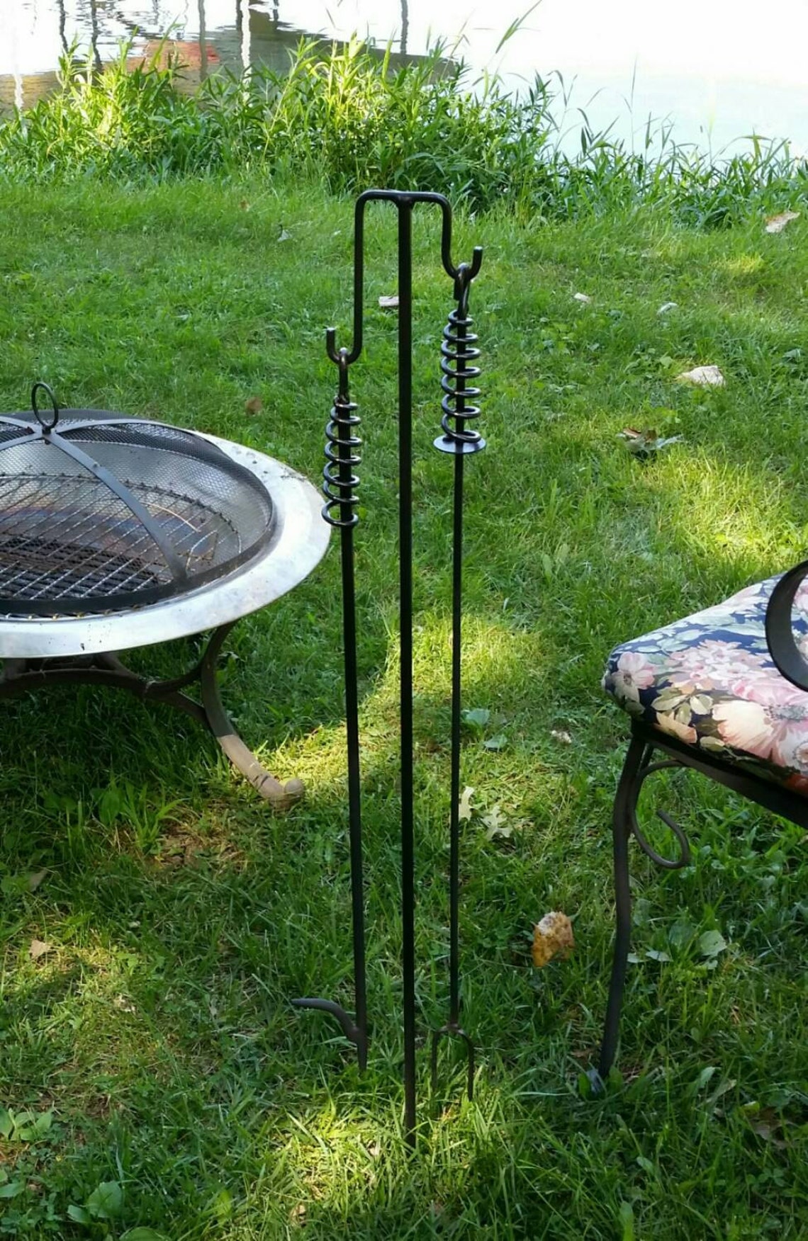 Fire Poker and Hanger Customized Length Blacksmith Made Etsy