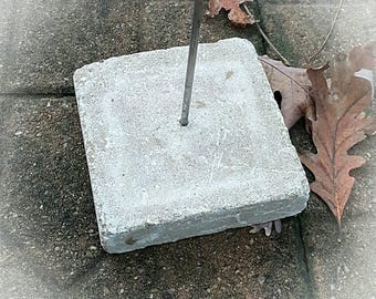 STONE PATIO BASE (Free Shipping) for Outdoor Wineglass or Wine Bottle Holder Stake-Blacksmith-Ornamental-Wine glass rack-Wine accessories
