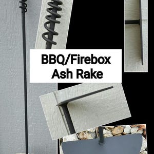 BBQ/Fire Box Round Ash/Coal Rake 30-60&quot;, Custom Made, Made in US by a Blacksmith**Free Shipping**