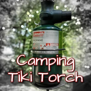 Camping Tiki Torches-Any shape Bottle 4&quot; dia or less, Coleman Bottle or Citronela , Blacksmith made, Holder only**Free Shipping**