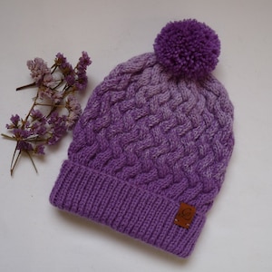 Wool Hat, Wool Beanie, Women Hat, Pom Pom Hat, Winter Hat, Ski Hat, Knitted Hat, Fashion Hat, Gift for Her