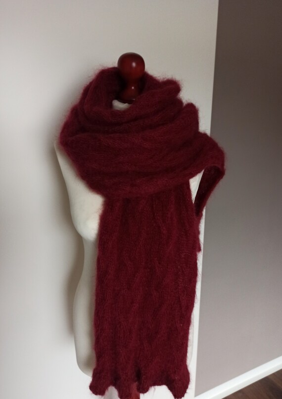 スカーフ Bordeaux Knitted Mohair Wool Scarf MIUUR | Scarf in mohair and wool | Bordeaux