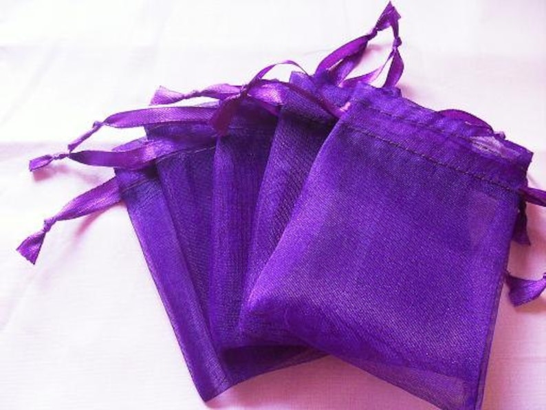 25 Purple Organza bags 3x4 inch Etsy