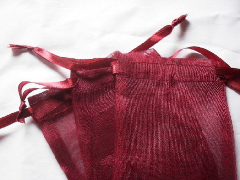 10 10x12 Wine Red Organza bags 10x12 inch