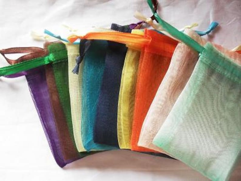 60 Organza bags 5x8 in 15 mix colors or any color of your choice