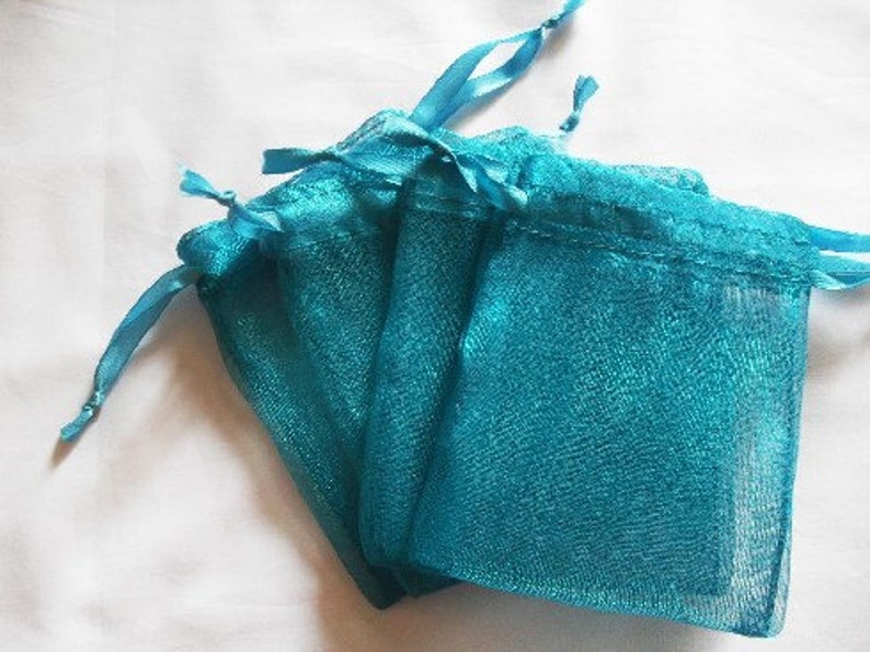 10 10x12 Turquoise Blue Organza bags 10x12 inch