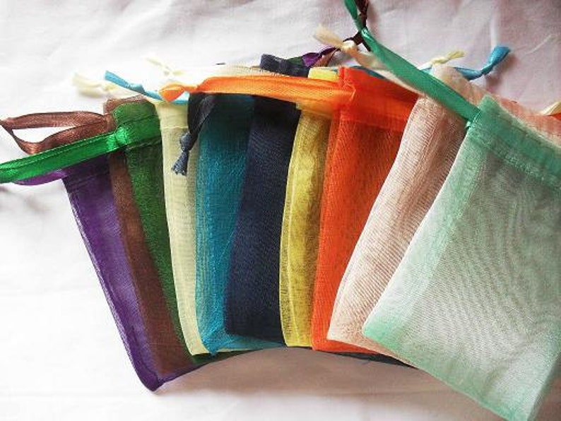 60 Organza bags 5x8 in 15 mix colors or any color of your choice