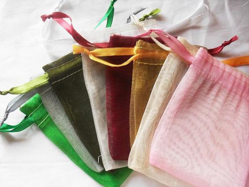 60 Organza bags 5x8 in 15 mix colors or any color of your choice