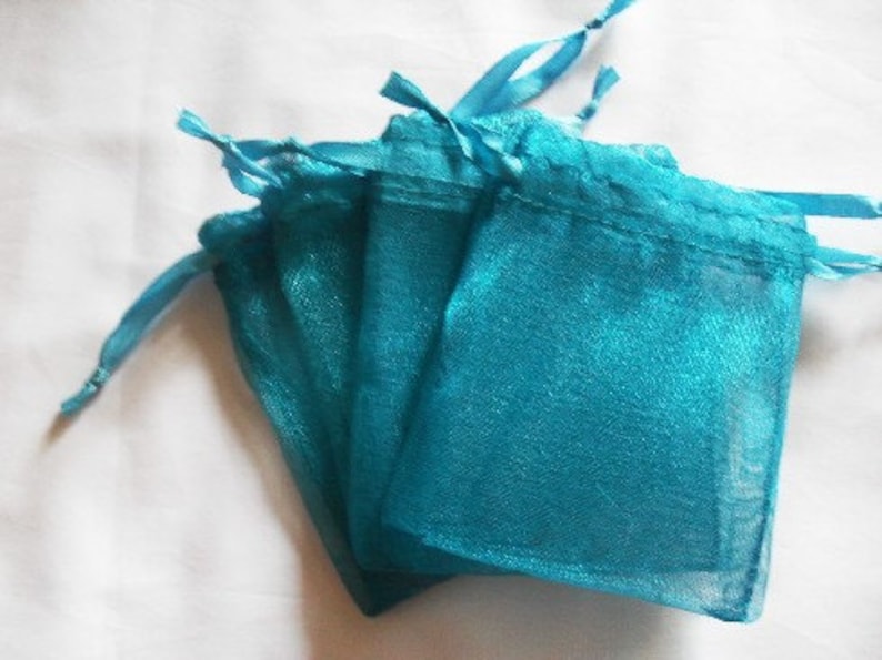 10 10x12 Turquoise Blue Organza bags 10x12 inch