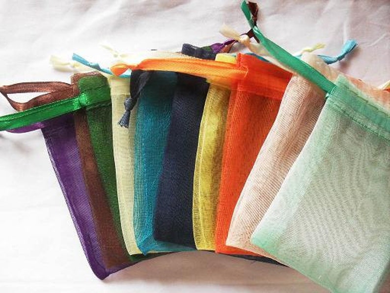 60 Organza bags 5x8 in 15 mix colors or any color of your choice