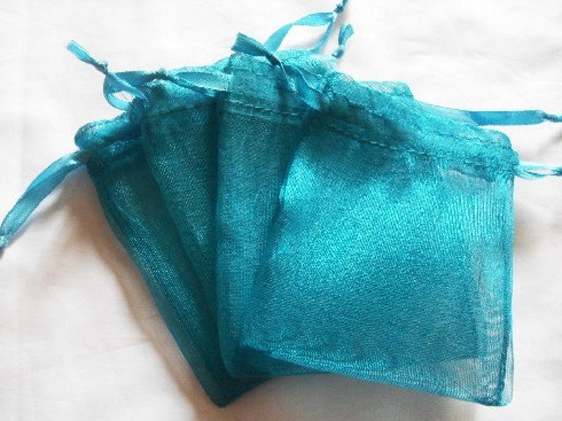 10 10x12 Turquoise Blue Organza bags 10x12 inch