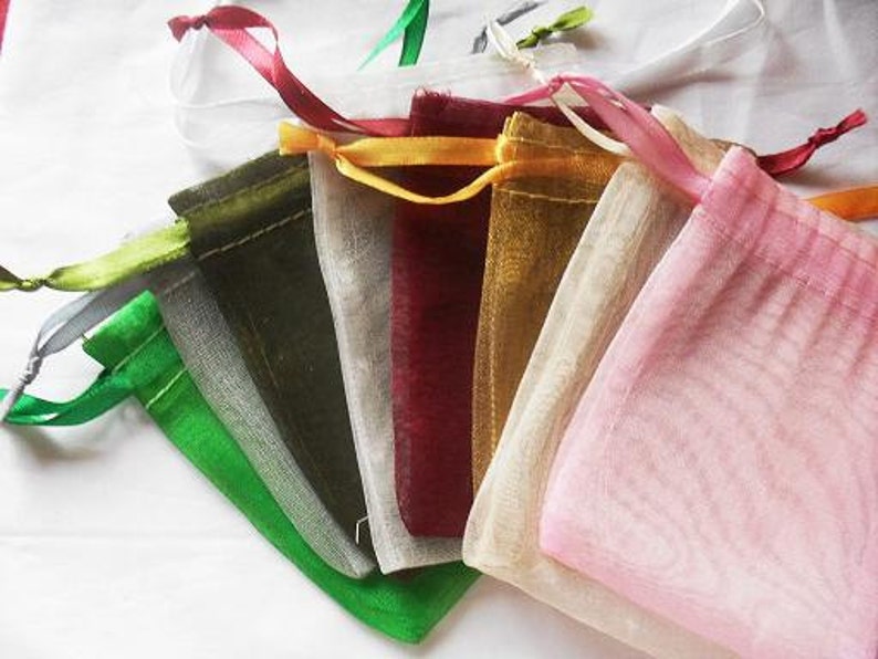 60 Organza bags 5x8 in 15 mix colors or any color of your choice