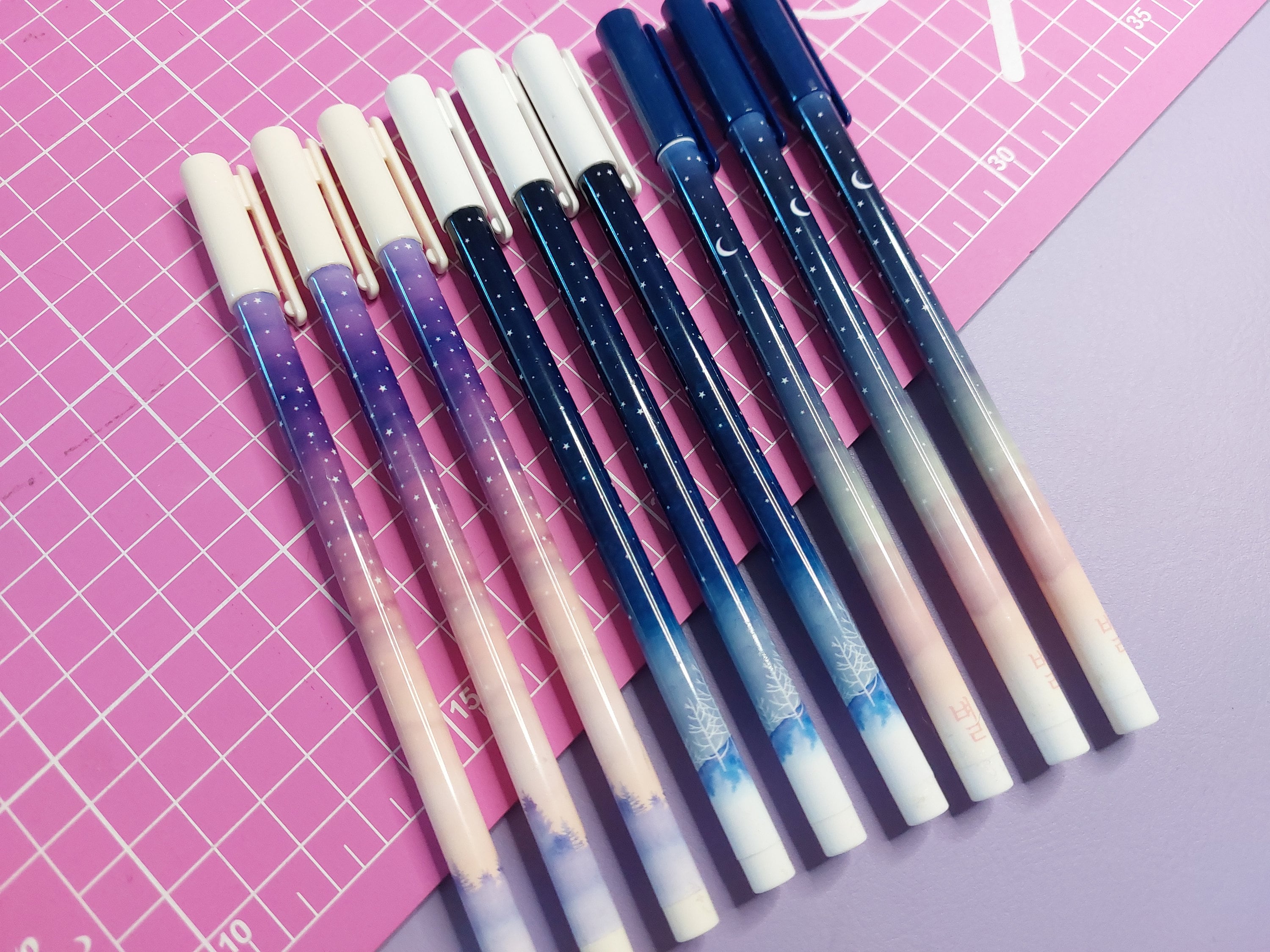 Good Night Starry Sky Gel Pens 3 Pc Cute Pen Set, Kawaii Stationery, Stars  and Sky Pen, Planner Accessories Journal Diary Pen Student Gift 