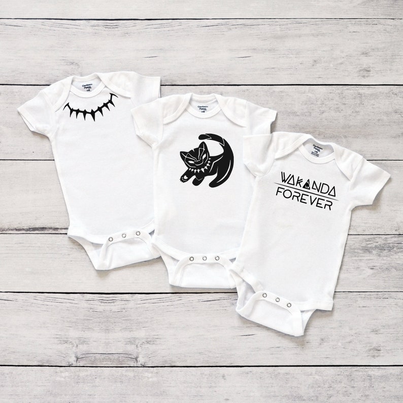 Marvel Baby Gift Set Black Panther Onesies Bodysuits Wakanda Forever