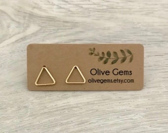 Gold Filled Stud Earring, Triangle Stud Earring, Simple Minimalist Gold Stud Earring, Gift for Her