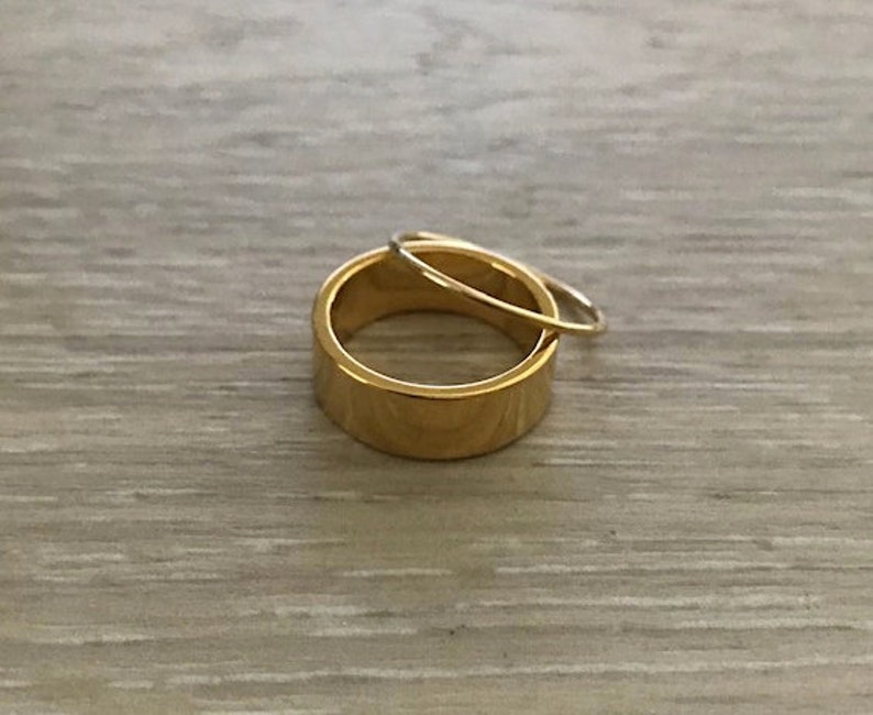 Gold Ring Set, Gold Rings, Stacking Rings, Dainty Rings, Thin Rings, Gold Band, Thumb Ring, 2 pc Set, Made in USA image 4