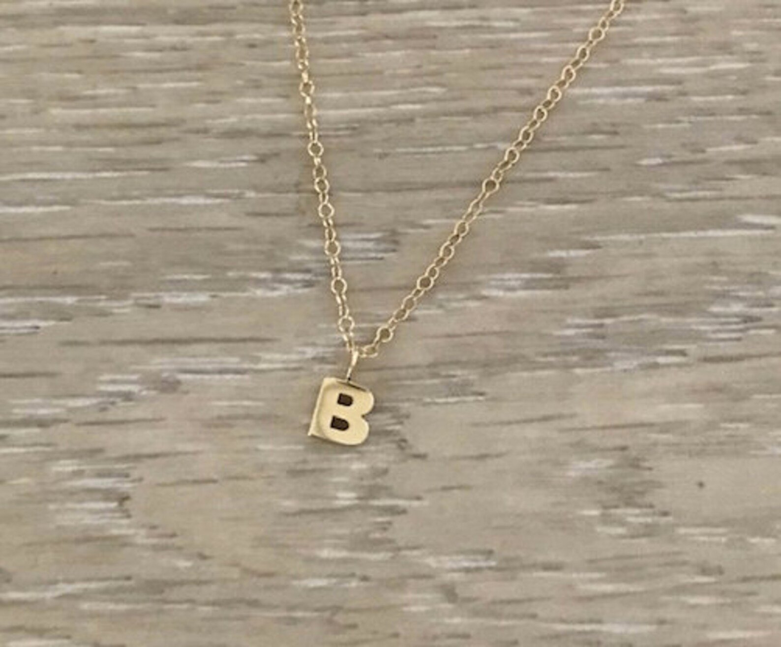 14k Gold Initial Necklace Gold Letter Alphabet Personalized Etsy