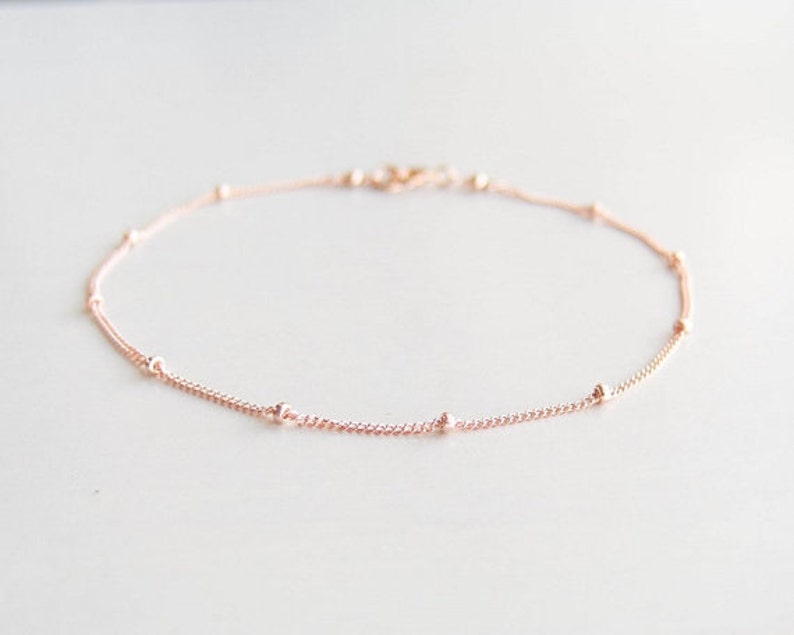 14k Gold Filled Satellite Chain Bracelet and Necklace, Minimalist Gold Bracelet, Thin Gold Bracelet, Gift for Her image 2