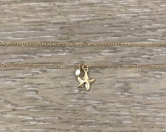 14k Gold Filled Belly Chain with Starfish Charm, Belly Chain, Gold Body Chain, Beach Jewelry, Ttopical