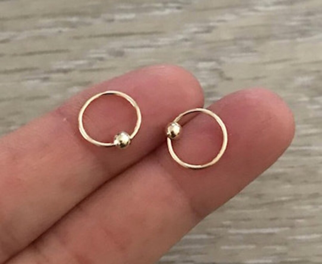14k Solid Gold Fixed Captive Bead Ring Gold Filled Fixed Captive