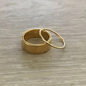 Gold Ring Set, Gold Rings, Stacking Rings, Dainty Rings, Thin Rings, Gold Band, Thumb Ring, 2 pc Set, Made in USA image 5