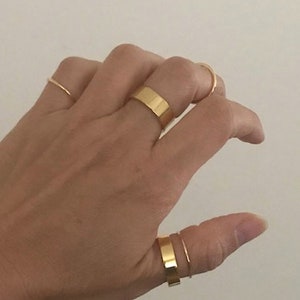 Gold Ring Set, Gold Rings, Stacking Rings, Dainty Rings, Thin Rings, Gold Band, Thumb Ring, 2 pc Set, Made in USA image 3