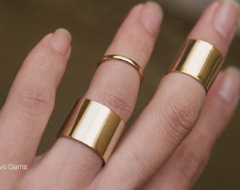 Wide Ring, Tube Ring, Statement Ring, Cigar Band Ring, Stacking Rings, Simple Ring, Gold Wide Ring, Gold Band, Made in USA