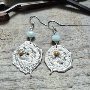 Orecchini in argento riciclato, regalo di gioielli sostenibili, gioielli ecologici, orecchini leggeri, orecchini artigianali, orecchini in argento minimalisti