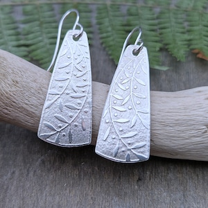 Fern Earrings, Sterling Silver Earrings Dangle, Minimalist Earrings Silver, Dainty Earrings, Unique Gifts for Women, Christmas Gift for Her