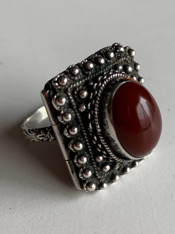 Antique Poison Ring / Sterling Silver ring / Very