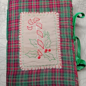 Junk journal embroidered Christmas