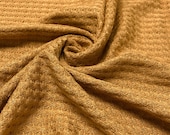 Mustard Waffle Rayon Spandex Open Knit Fabric by the Yard - 1 Yard Style 659