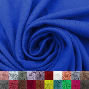 Tessuto in maglia jersey spandex rayon modale largo 60&quot; tagliato su misura (225 GSM) - Peso medio, elasticizzato in 4 direzioni, traspirante - Royal # 765