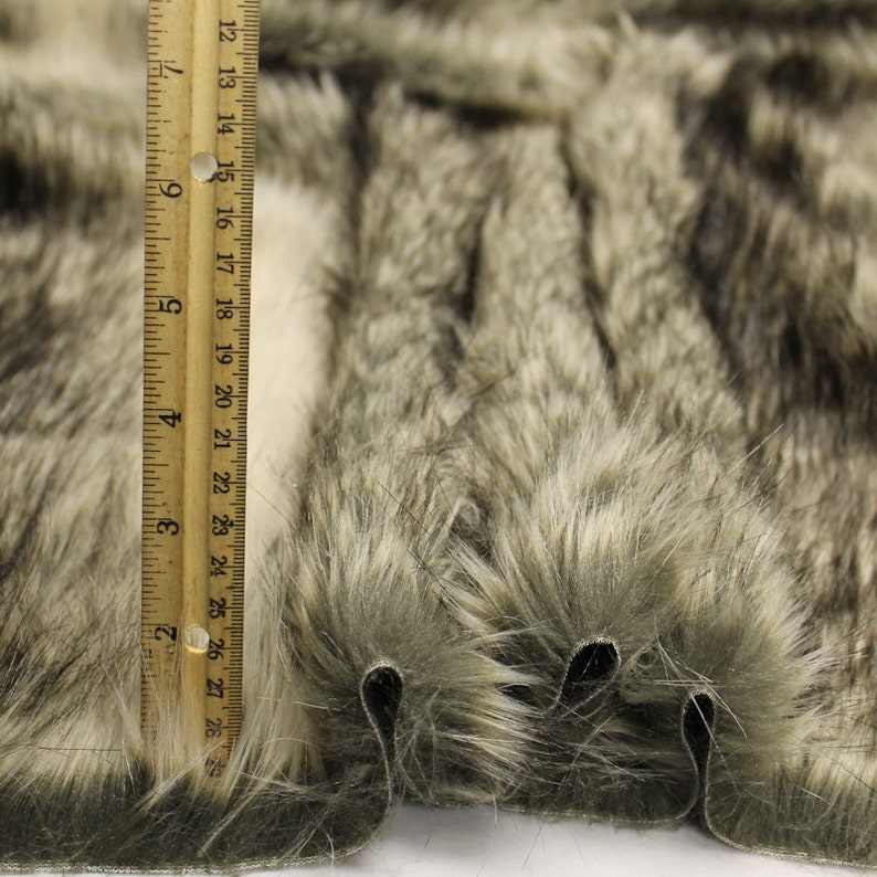 Black Gray Cream Wolf Faux Fur Fabric by the yard for costume | Etsy