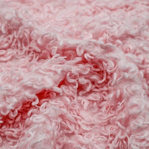 Pink Curly Lamb Faux Fur Fabric - 1 Yard Style 5023