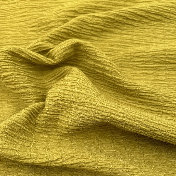 Honey Mustard Poly Spandex on Jacquard knit Fabric - Style 835