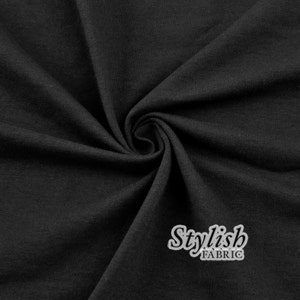 Black Cotton Spandex Jersey Knit Fabric Combed 7oz by the Yard Cotton Stretch Jersey Cotton Jersey Stretch by the yard - 1 Yard Style 477