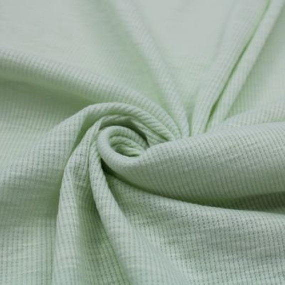Seafoam Poly Cotton Spandex 2x1 Rib Knit Fabric by the Yard | Etsy