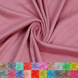 60&quot; Wide Rayon Spandex Jersey Knit Fabric by the Yard - 4-Way Stretch, 160GSM, Medium Weight - Breathable, Dusty Pink Deep# 13390