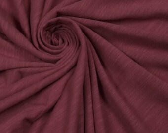 60" Wide Slub Cotton Spandex Jersey Knit Fabric by the Yard - (170 GSM) Medium Weight, 2-Way Stretch, Breathable. Berrice #781