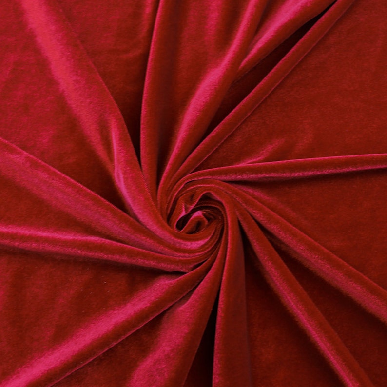 Red Stretch Velvet Fabric by the yard or wholesale 1 Yard Etsy