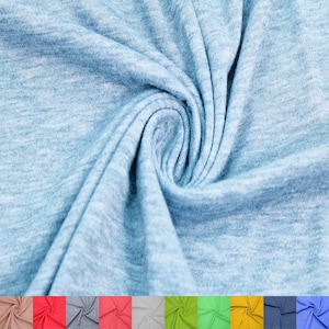 Aqua Chambray Poly Rayon Spandex Stretch Jersey Knit Fabric by the Yard - 1 Yard Style 400