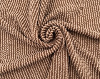 Toffee Poly Rayon Spandex Rib Knit Stretch Fabric by the Yard - Style 832